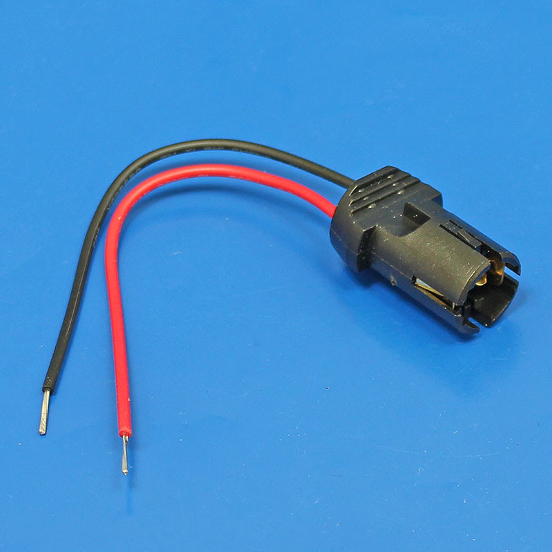Black plastic tube type T10 WEDGE bulb holder - Wired 'Push-in'