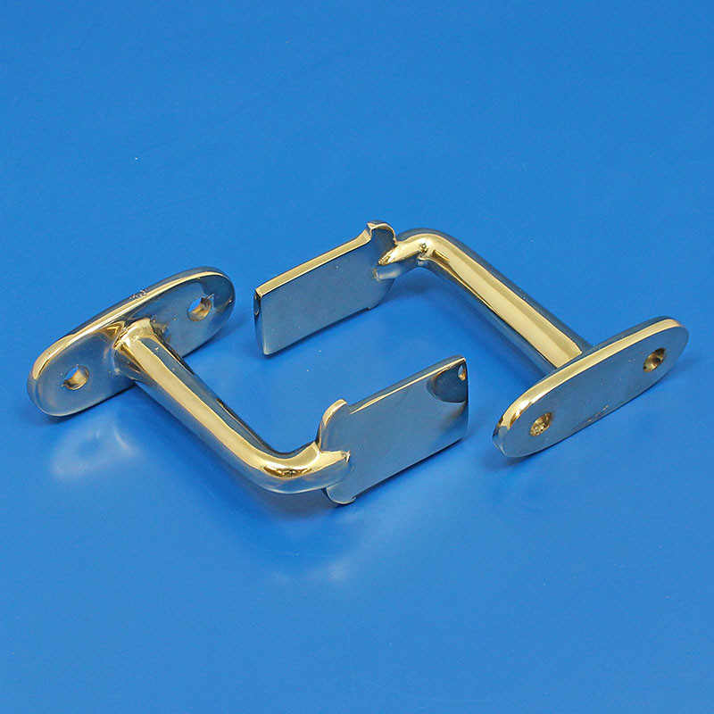 Rear lamp bracket (rear facing fitting) PAIR - Nickel plated brass, for diver's helmet
