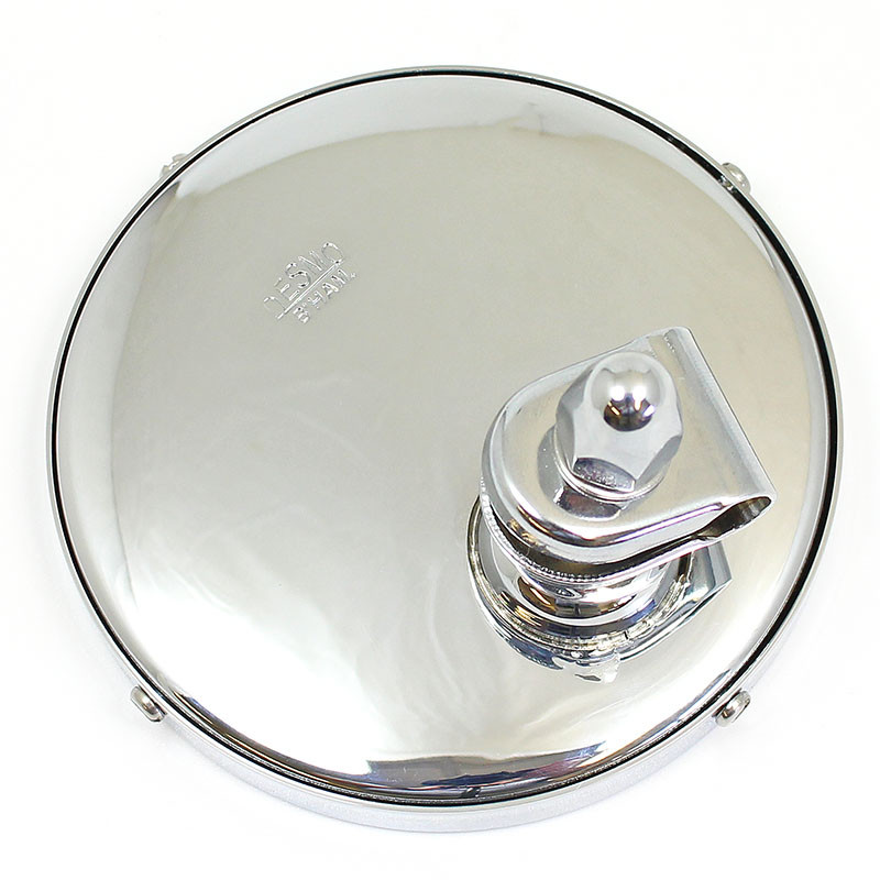Small round rear view mirror - 104mm diameter, stamped Desmo - Chrome plated