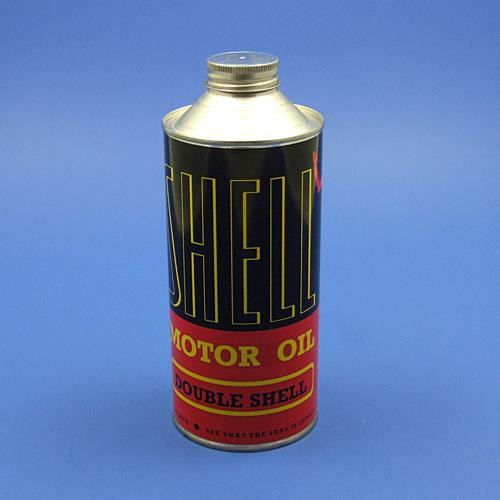 Shell 'Double Shell' motor oil can -  2 pint can