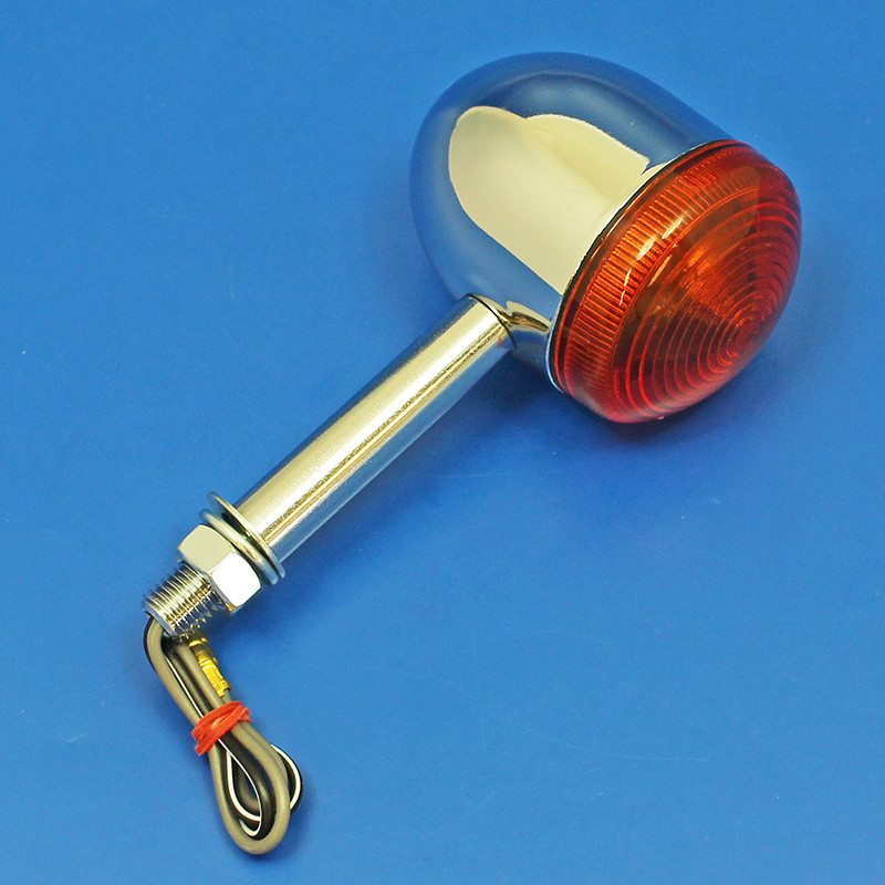 Pedestal Indicator - Chrome, full lens, long (50mm plain section) stem (PAIR)