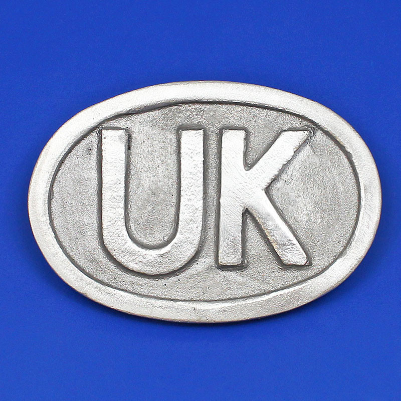 Cast Aluminium UK plate - 140mm x 95mm
