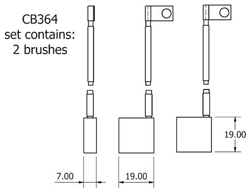 Dynamo and starter brush sets - CB364 dynamo brush set