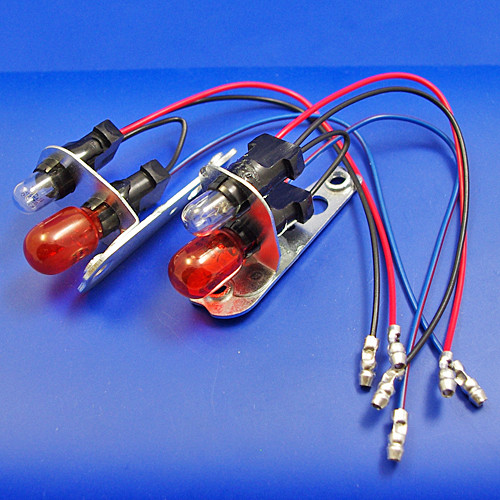 1130 sidelamp bulbholder with Amber and Clear T10 base bulbs (PAIR)