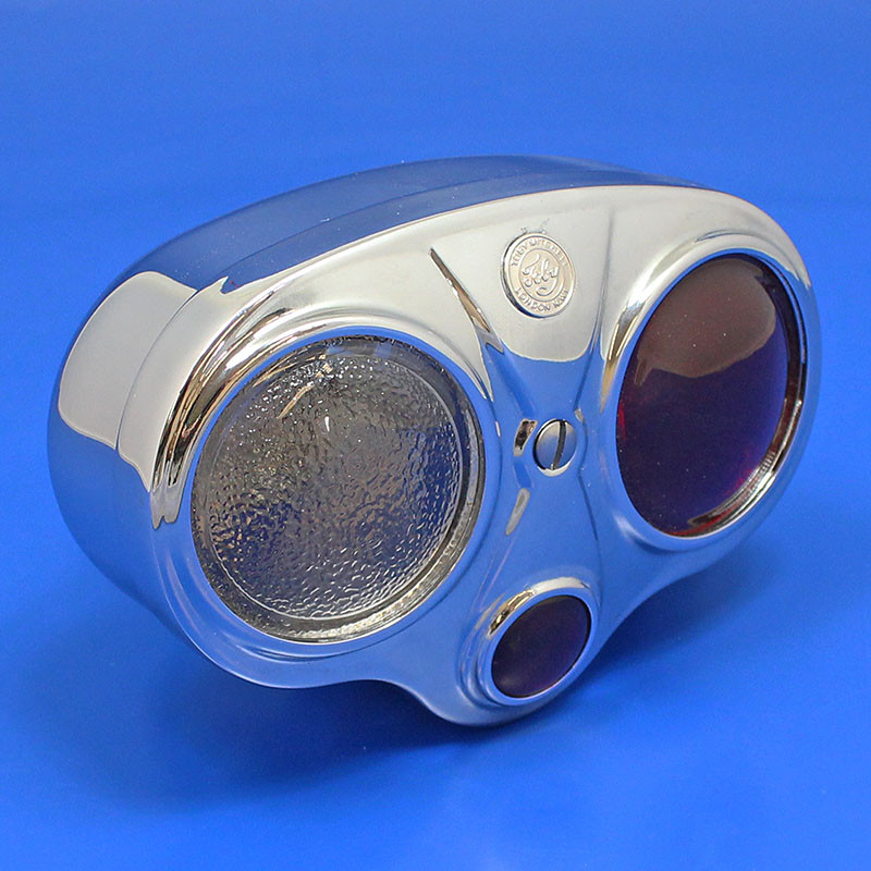 Toby 'Owl Eye' Rear lamp - Equivalent to Lucas lamp type 312B - Chrome