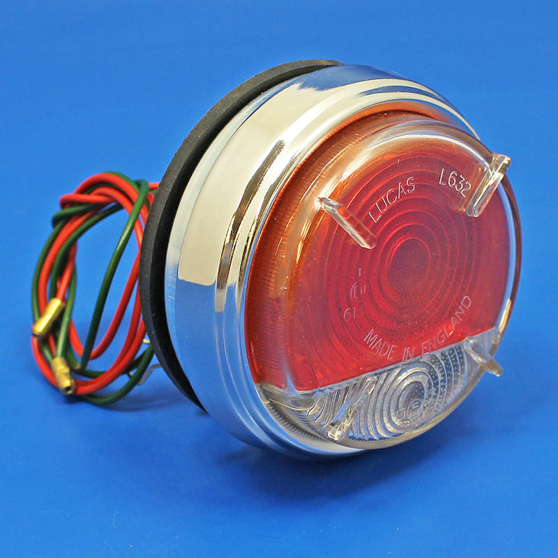 Side and Indicator Lamp - Lucas L632 type with clear/amber lens (Each)