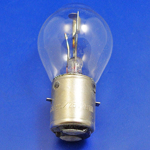 Bosch type 6 volt double contact BA20D, 25/25 watt double filament auto bulb