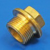 Brass drain plug with collar/flange - 1/8 to 1" BSPP male