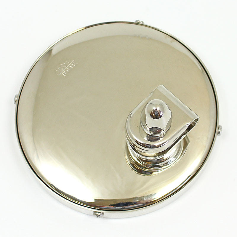 Small round rear view mirror - 104mm diameter, stamped Desmo - Nickel plated