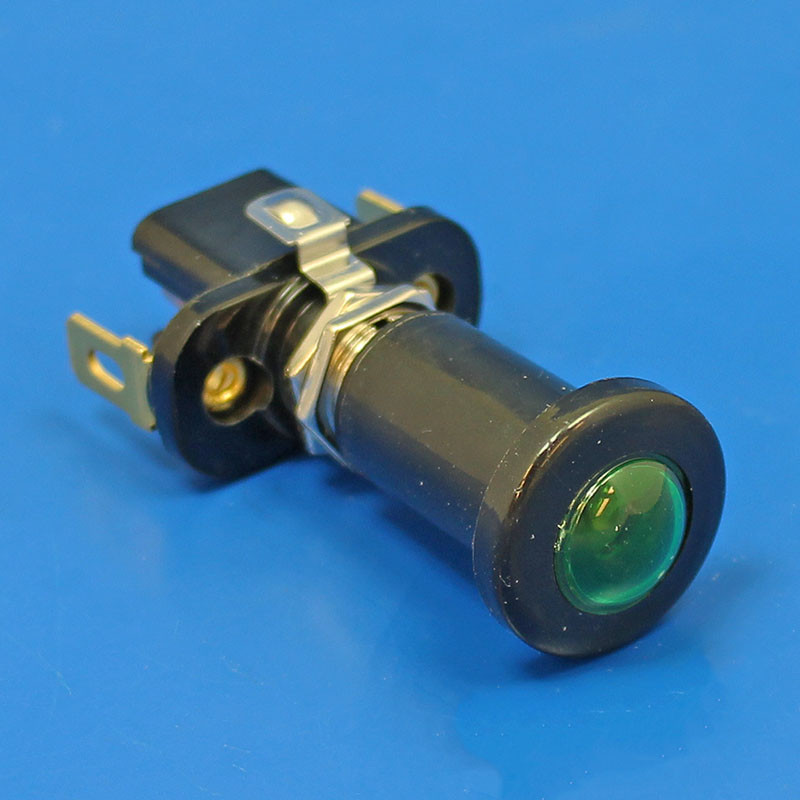Illuminated pull switch with green lens