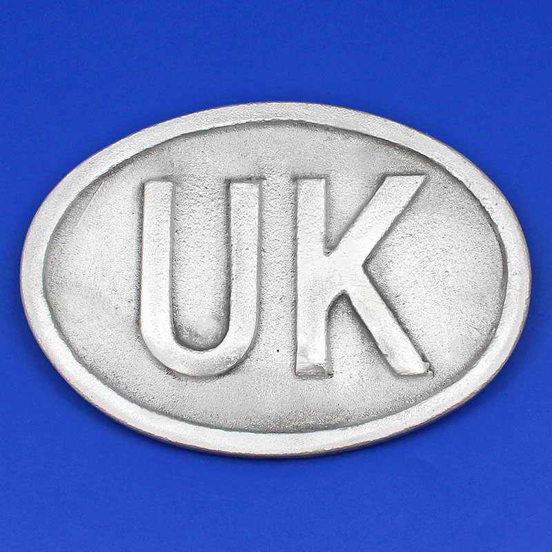 Cast Aluminium UK plate - 190mm x 135mm