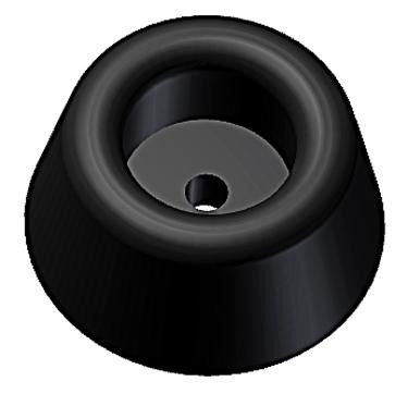 Rubber buffer and stop - 25mm diameter x 13mm high